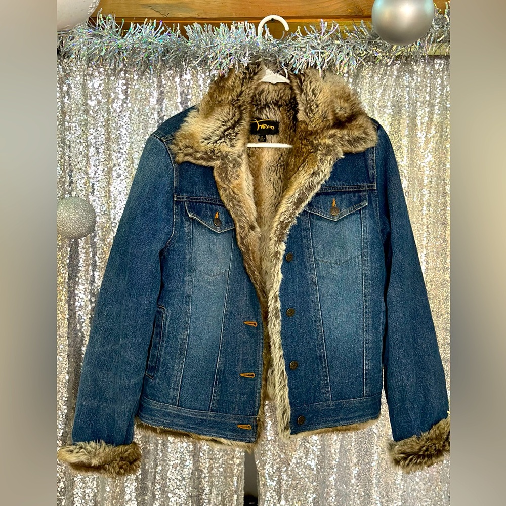 Denim Faux Fur Lined Jean Jacket